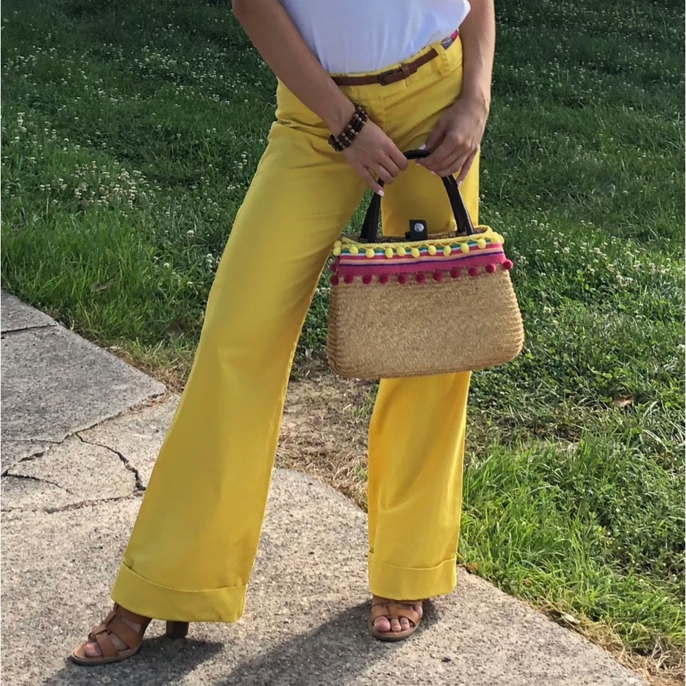 Yellow Wide-Leg Pants